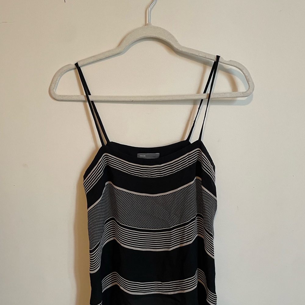 Vince Black and White Striped Women's Top